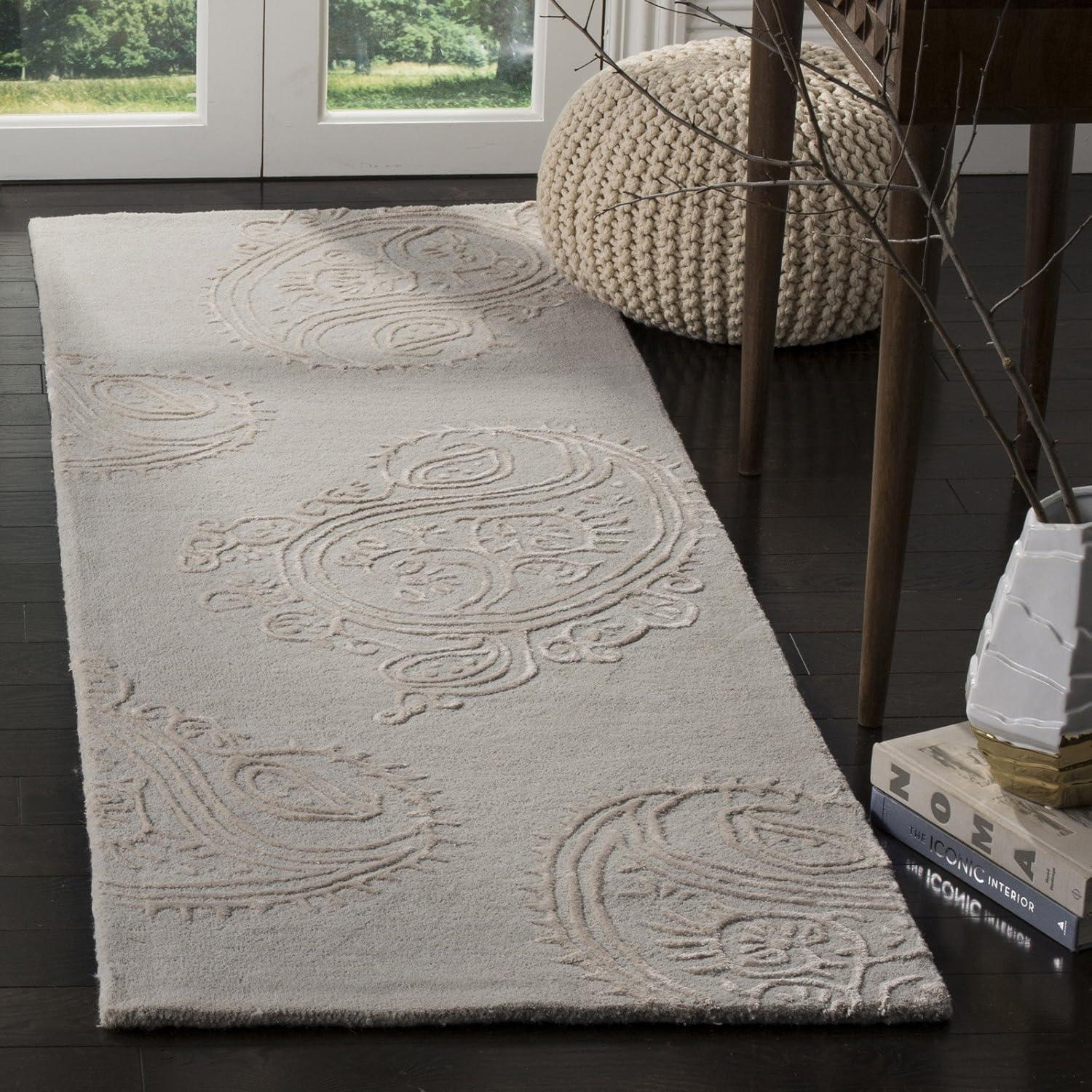 Ivory Beige 6' x 9' Hand-Tufted Wool Viscose Area Rug