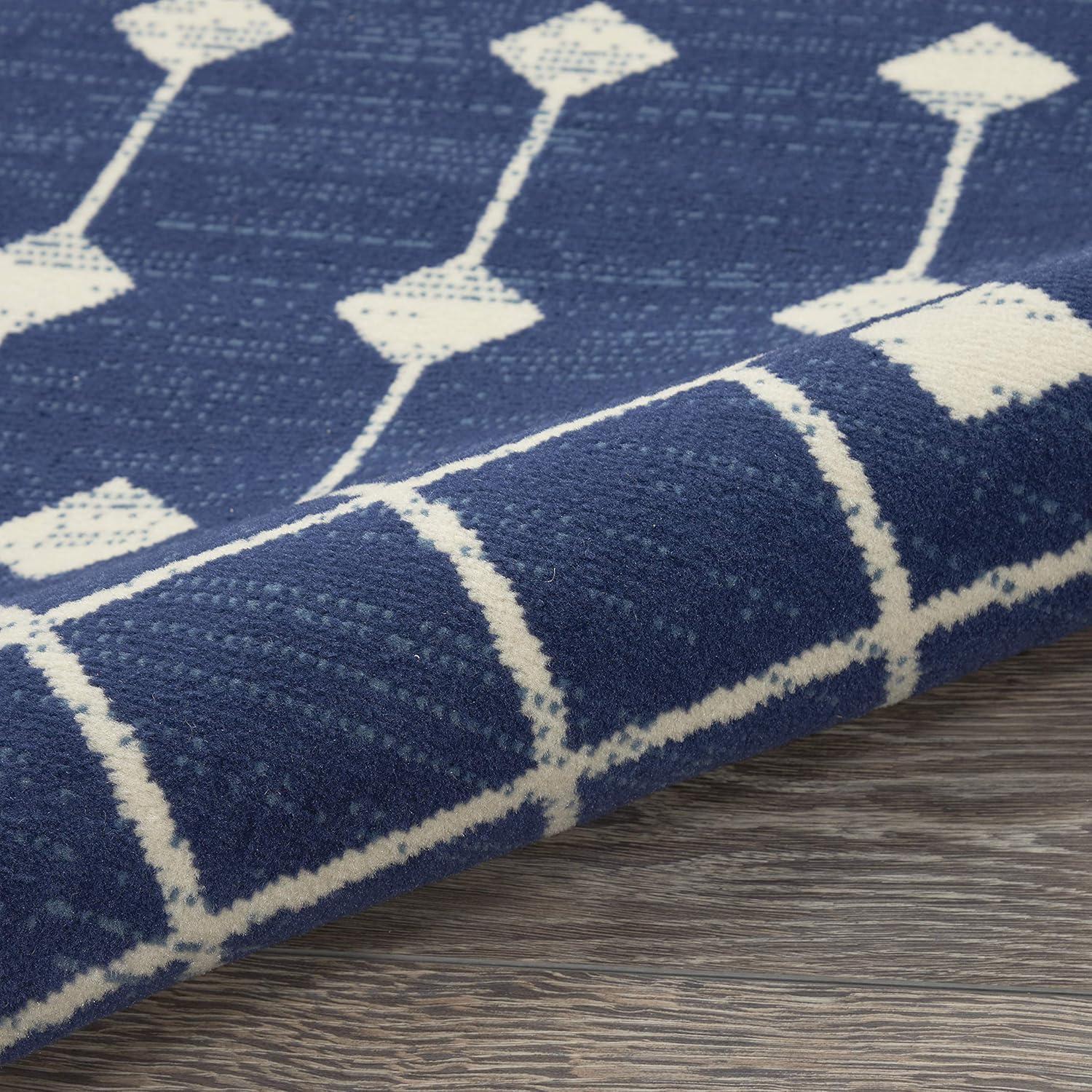 Nourison Grafix GRF37 Indoor Area Rug Navy 2'3" x 12'
