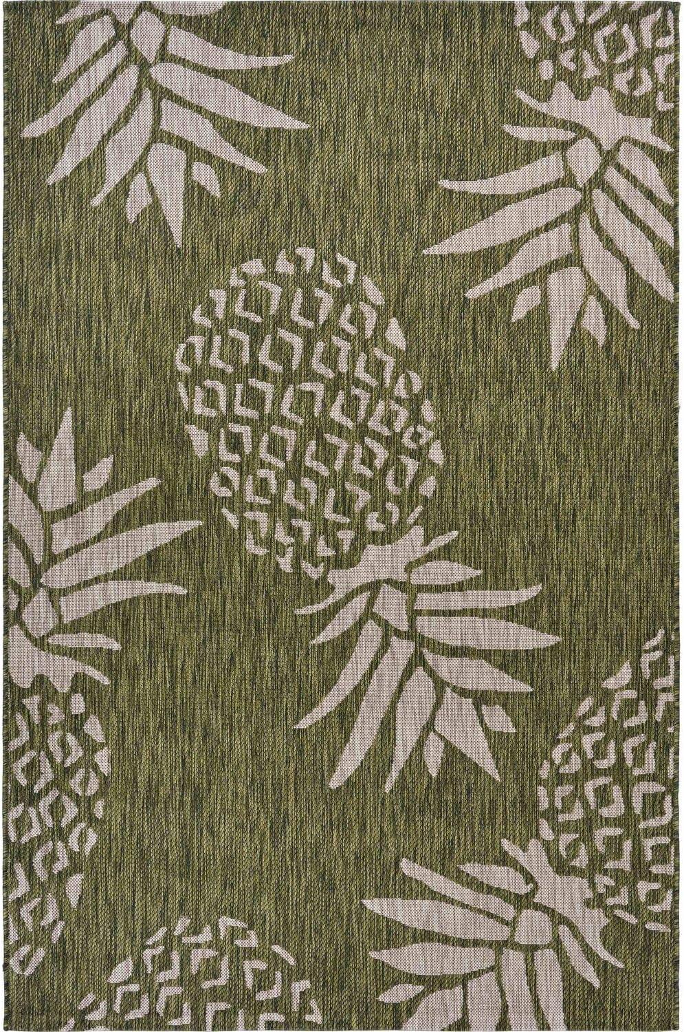 Ox Bay Caliana Tropical Pineapple Indoor, Outdoor Area Rug, Green, 5' x 7'