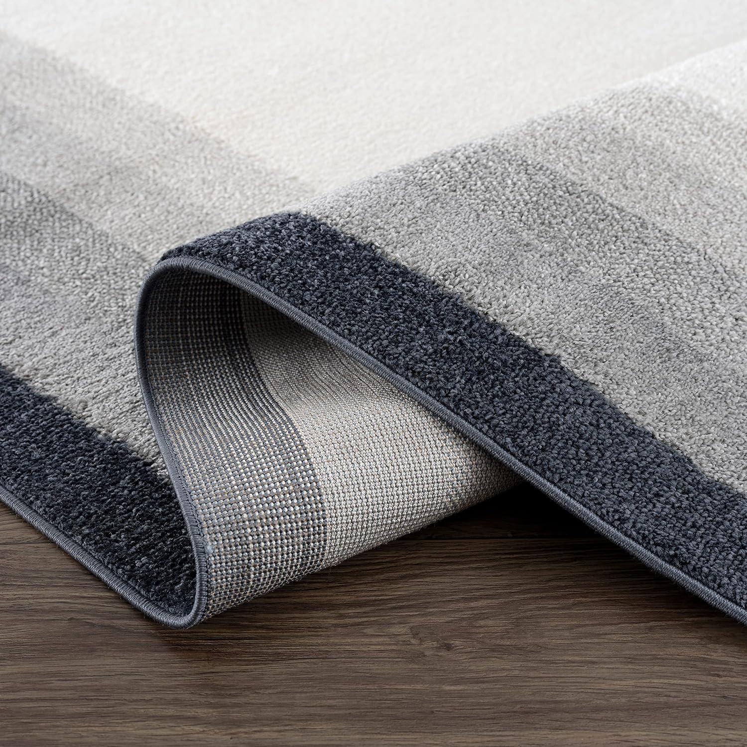 Abani Rugs Nuevo NUE180A Ivory Area Rug with Tonal Grey Border 7'9" x 10'2" - Cream