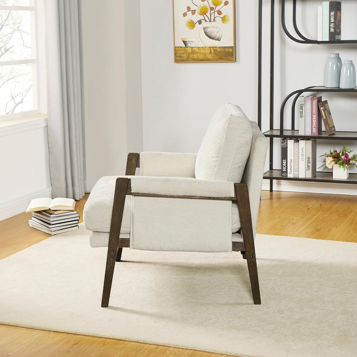 Roundhill Furniture Kelly Mid-Century Modern Velvet Accent Armchair