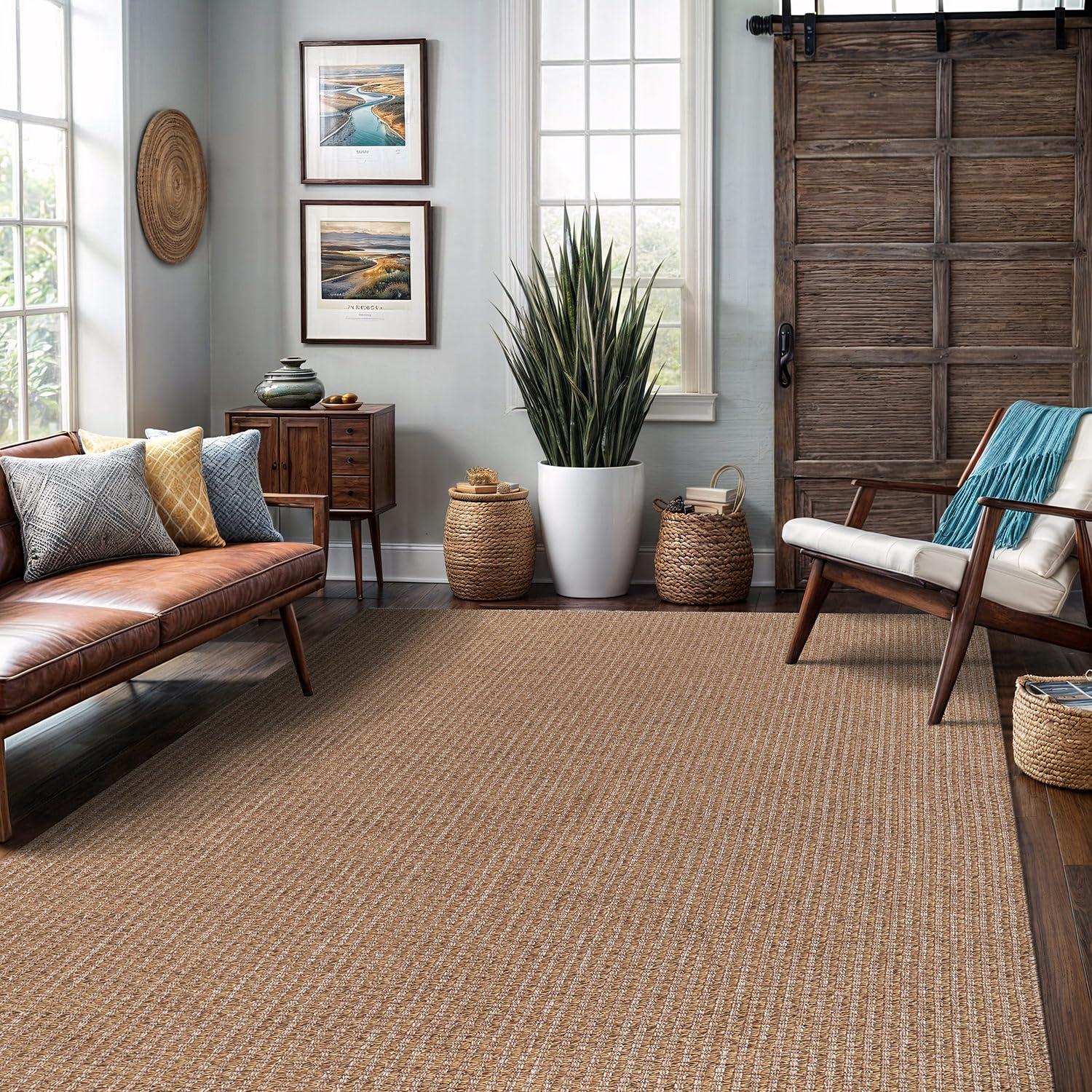 4'x6' Pata Hand Woven Chunky Jute Area Rug, Natural - JONATHAN Y