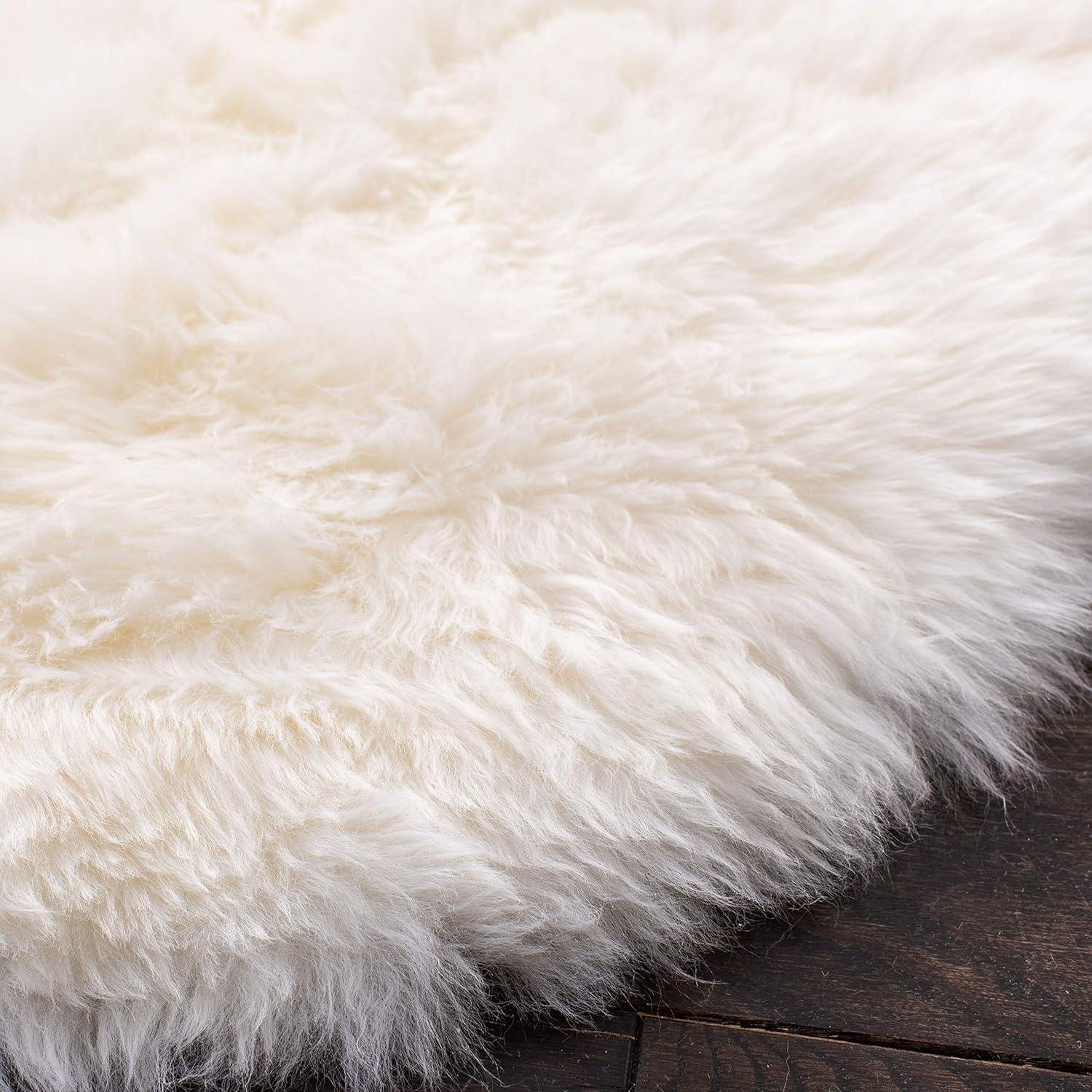 SAFAVIEH Sheep Skin Tiana Sheep Skin Area Rug, White, 3'7" x 5'11" Specialty
