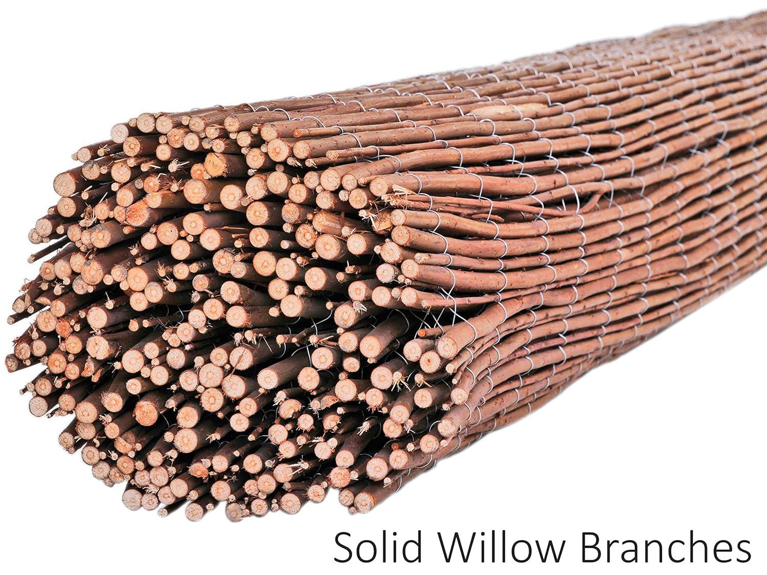 Backyard X-Scapes Natural Willow Rolled Panel Fence Decorative Fencing Natural 6' H x 16' L