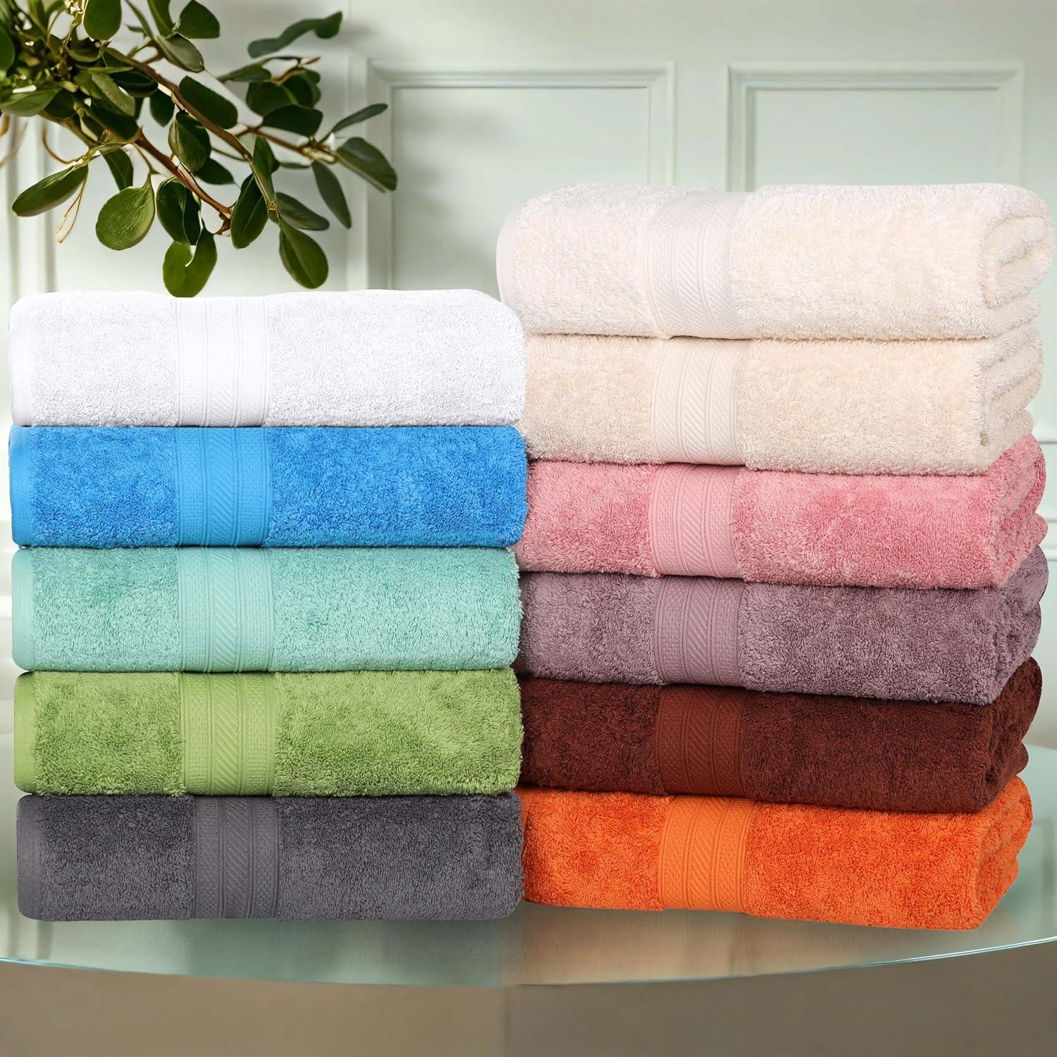 Superior Atlas Cotton Heavyweight 4 Piece Towel Set, Allure