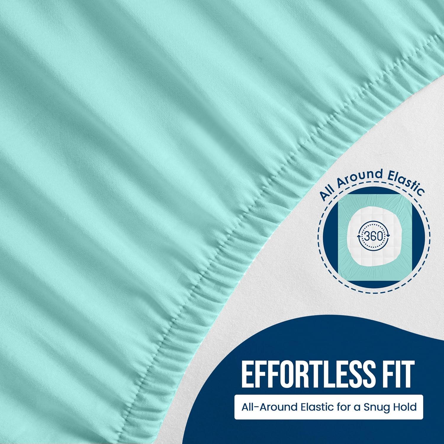 PEKUR Waterproof Mattress Protector – Fitted Sheet Style, Deep Pocket Cover Fits Up to 15 Inches, Washable & Breathable Mattress Topper