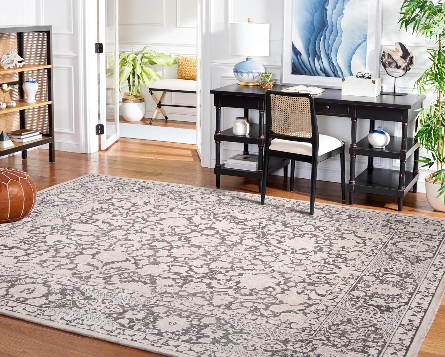 Reflection RFT667 Power Loomed Area Rug - Dark Grey/Cream - 8'9"x11'9" - Safavieh.