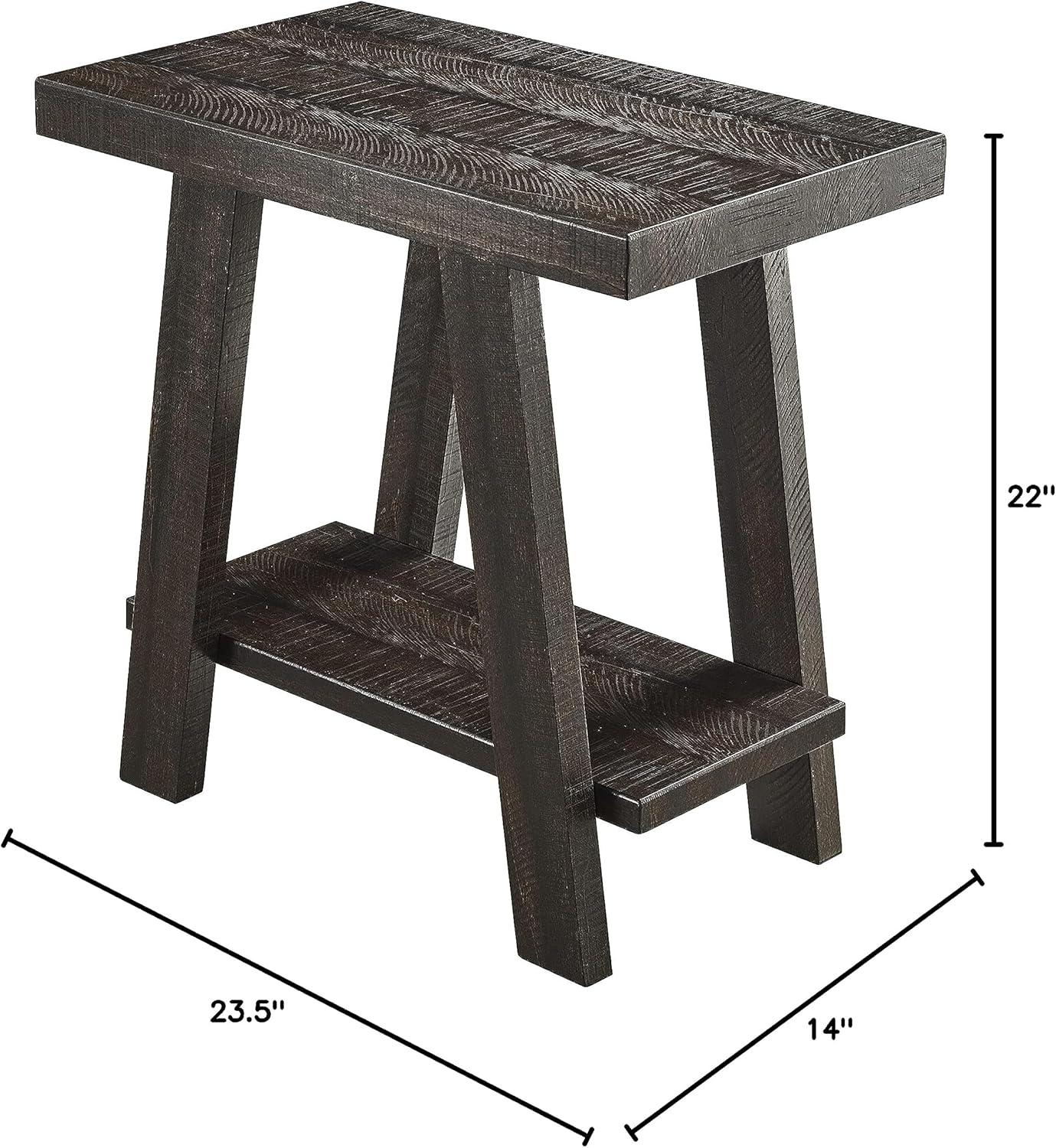 Roundhill Furniture Athens Contemporary Wood Shelf Side Table in Weathered Espresso