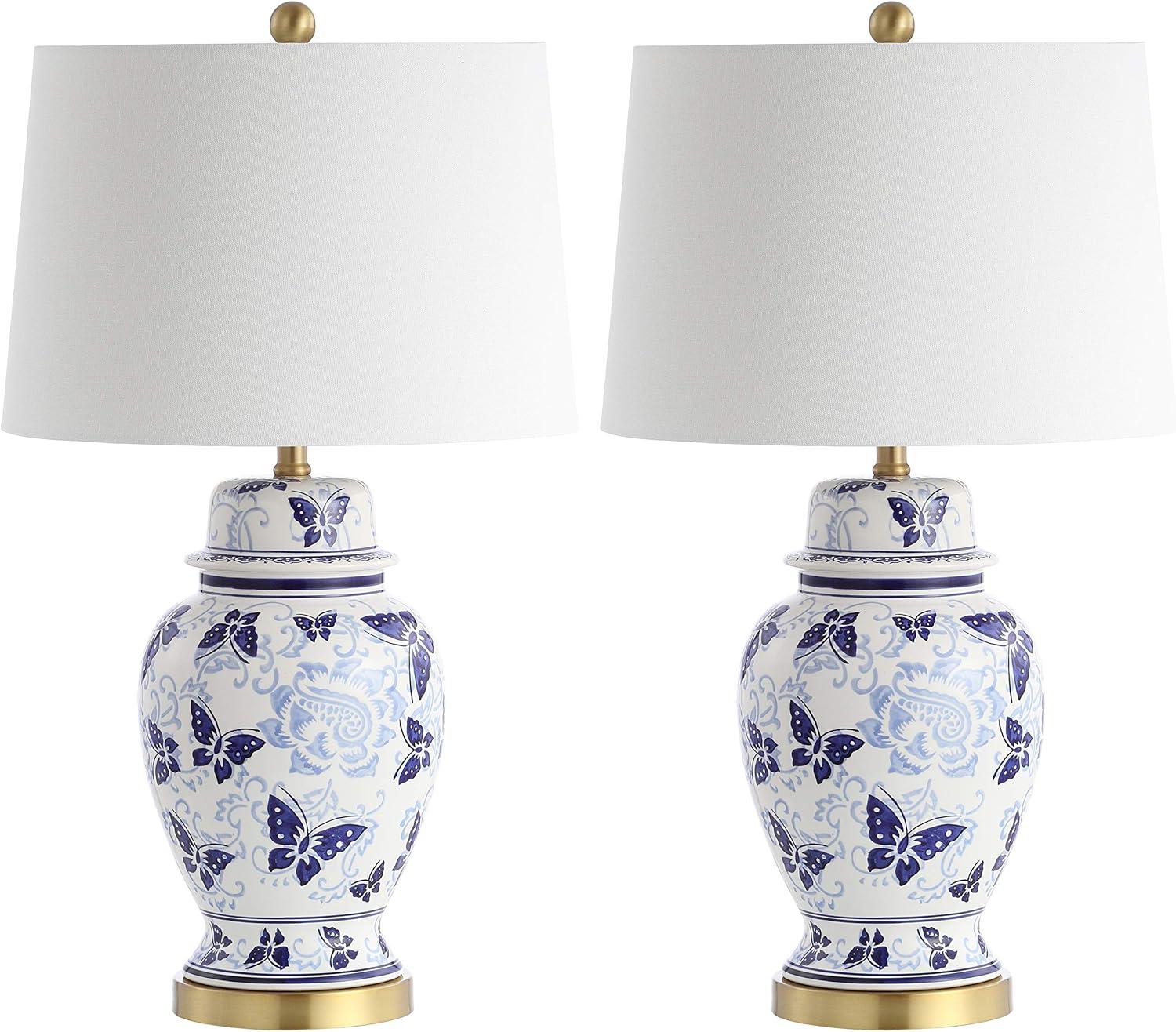 Hana Tbale Lamp (Set of 2) - 28 Inch Height - TBL4160 - Blue/White - Safavieh