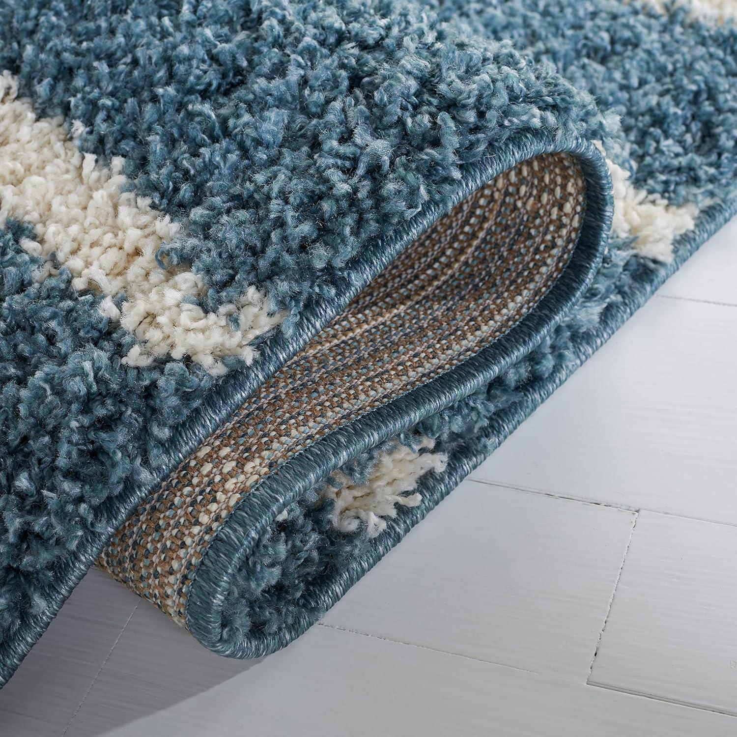 Breakwater Bay Evgeniy Venus Shag 600 Performance Striped Rug