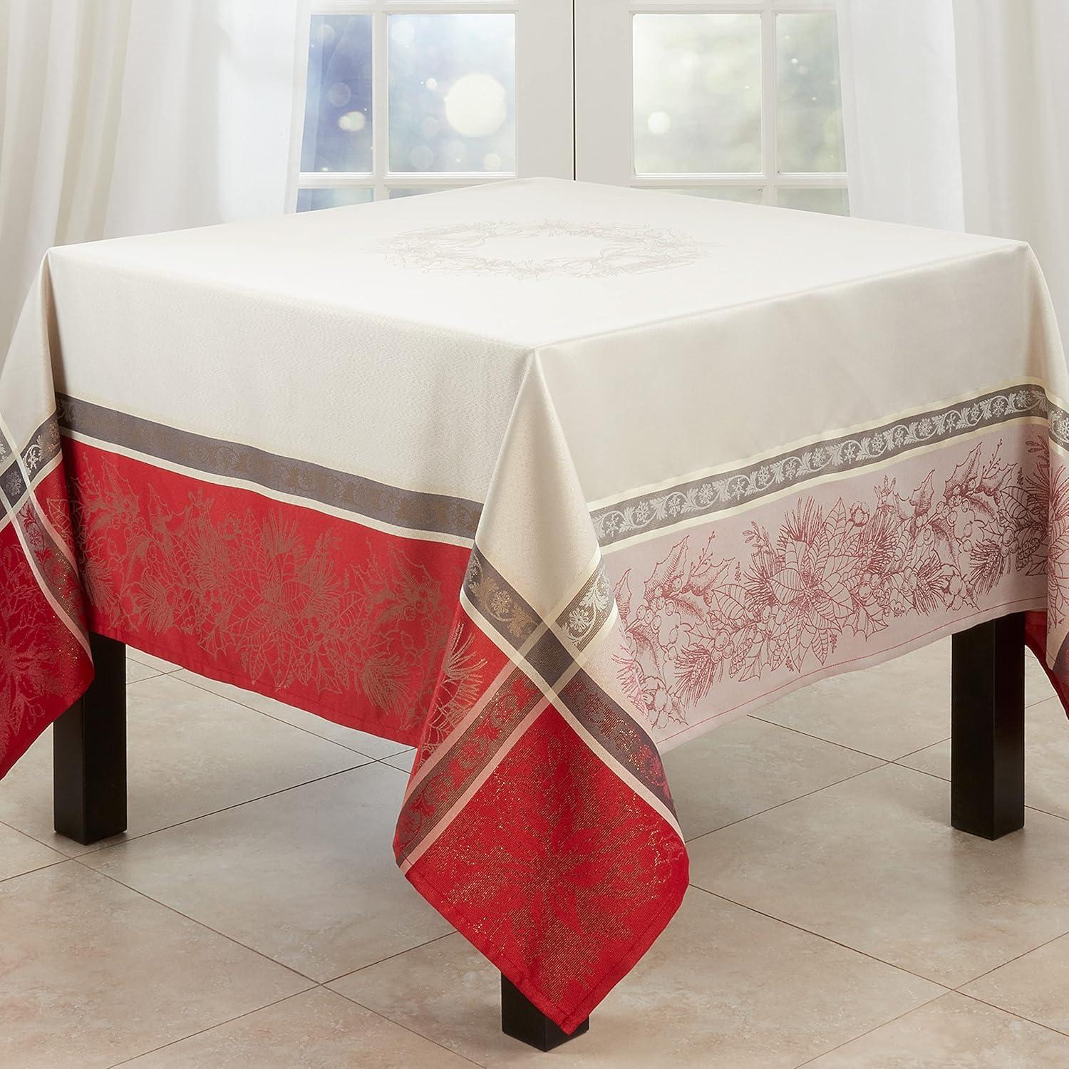 Saro Lifestyle Jacquard Christmas Tablecloth