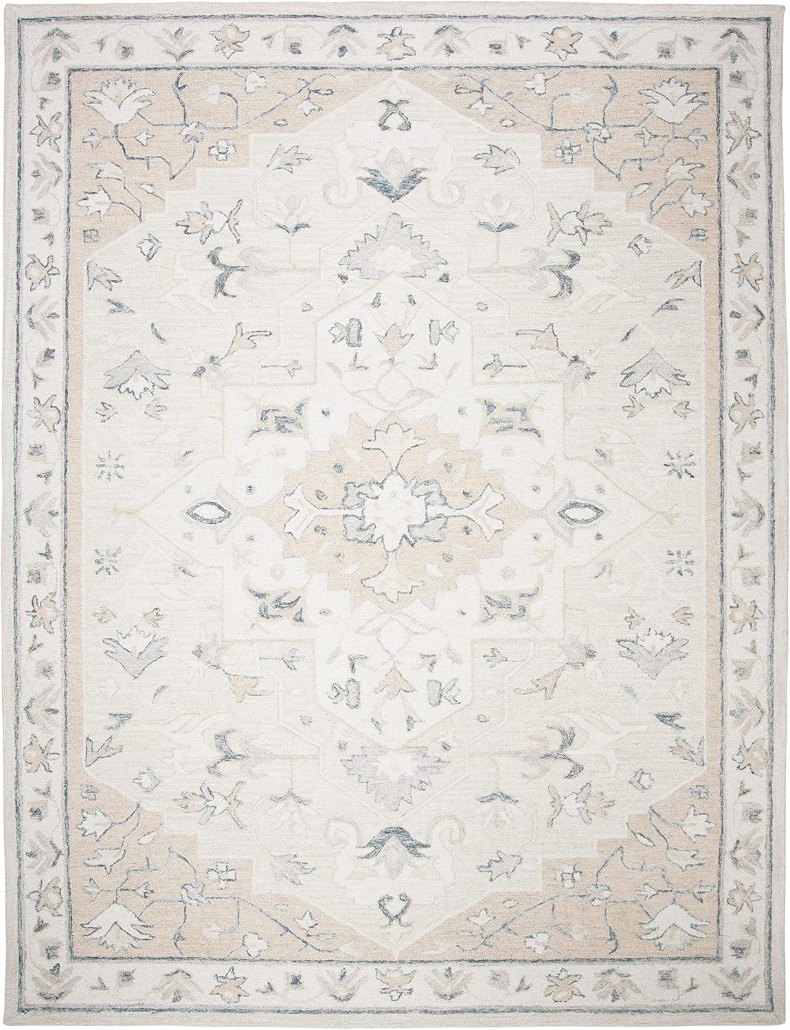 SAFAVIEH Micro-Loop Emilija Oriental Area Rug, Beige/Ivory, 11' x 15'