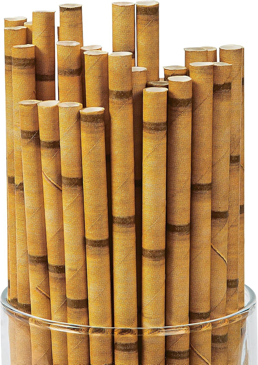 Bamboo Paper Straws (24Pc) - Party Supplies - 24 Pieces
