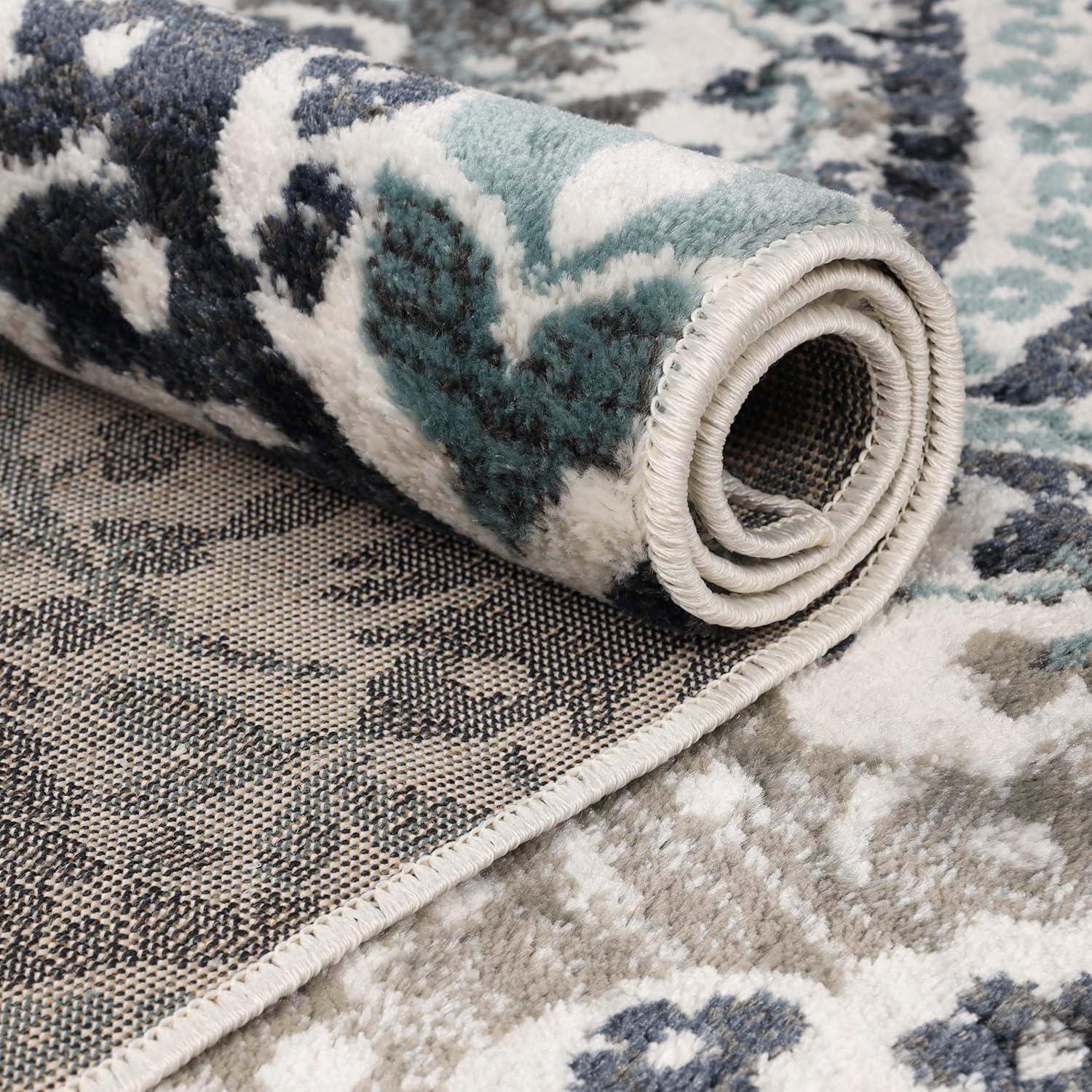 Superior Augusta Oriental Indoor Area Rug, 5' x 8', Deep Royal