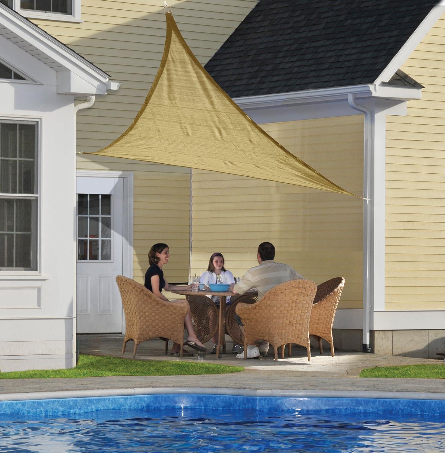 ShadeLogic Sun Shade Sail 12 Foot Triangle - Sand