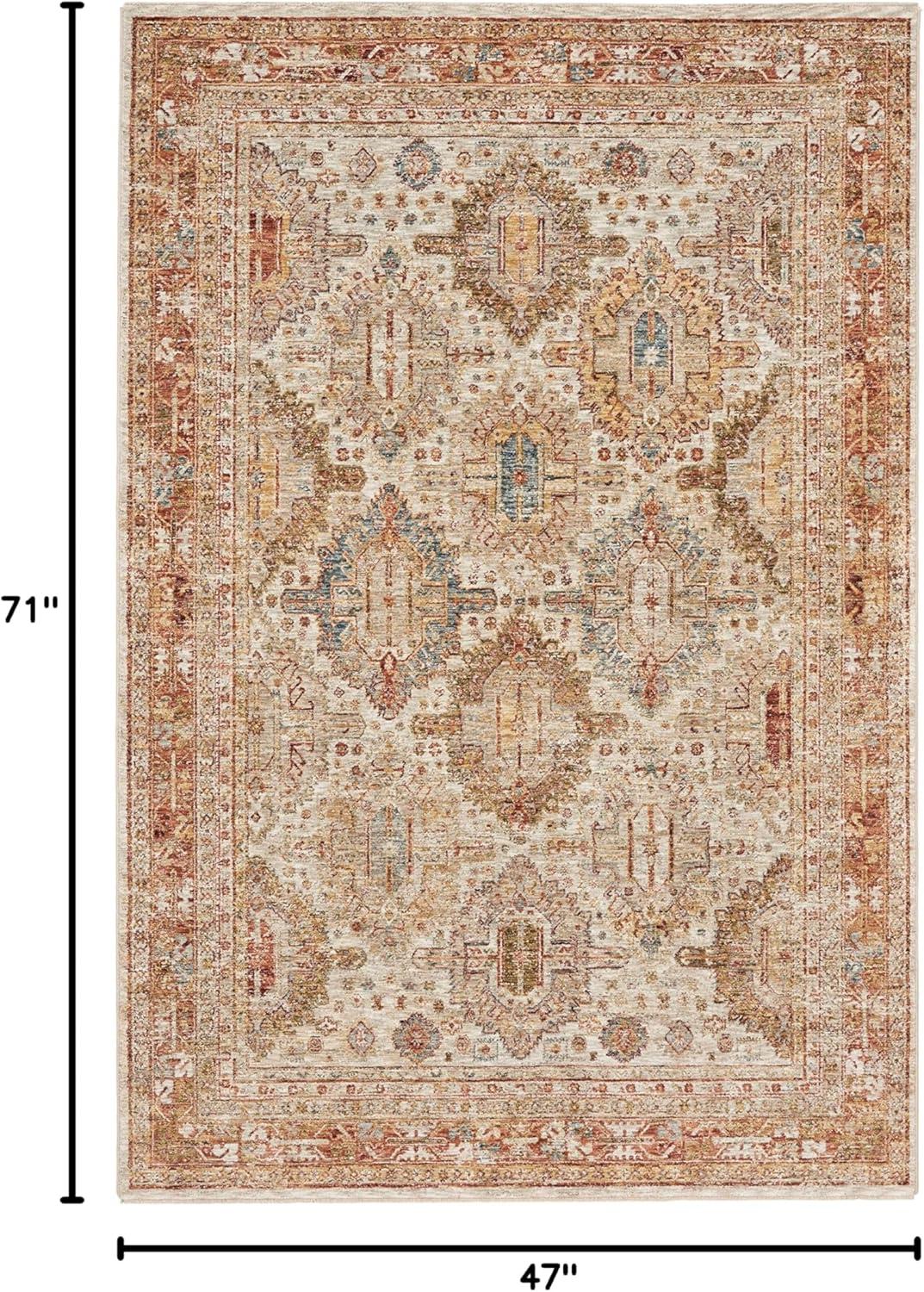 Nourison Petra Oramental Indoor Rug Ivory Multi 3'11" x 5'11"