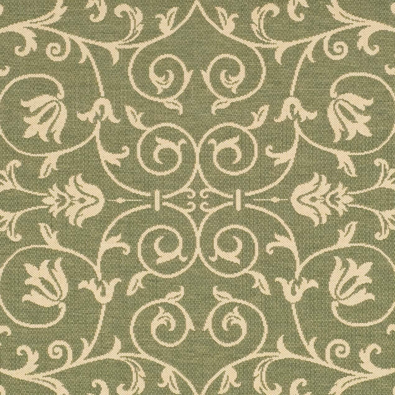 Safavieh Courtyard 6'7" Square Olive Synthetic Outdoor Area Rug