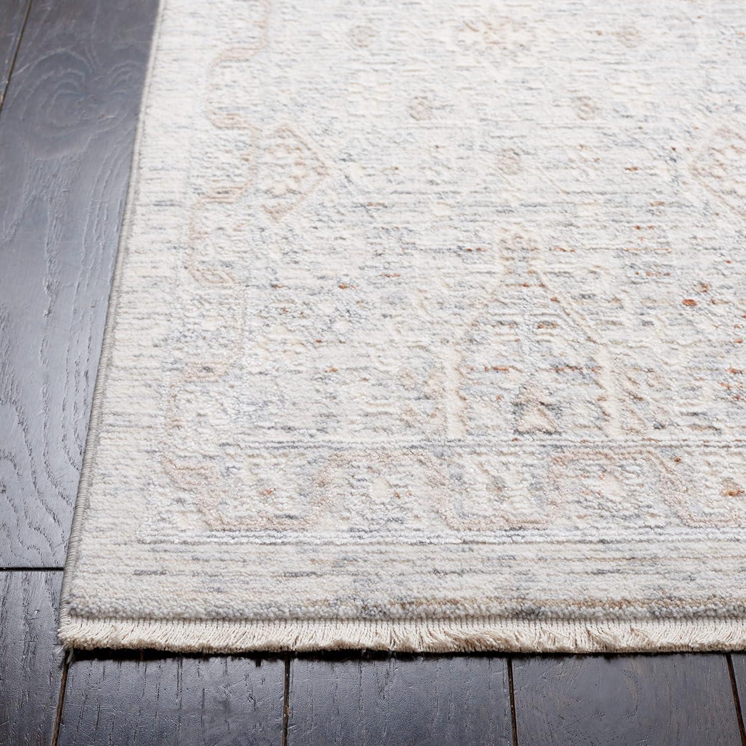 Lustrous Gray 4' x 6' Viscose Blend Modern Area Rug