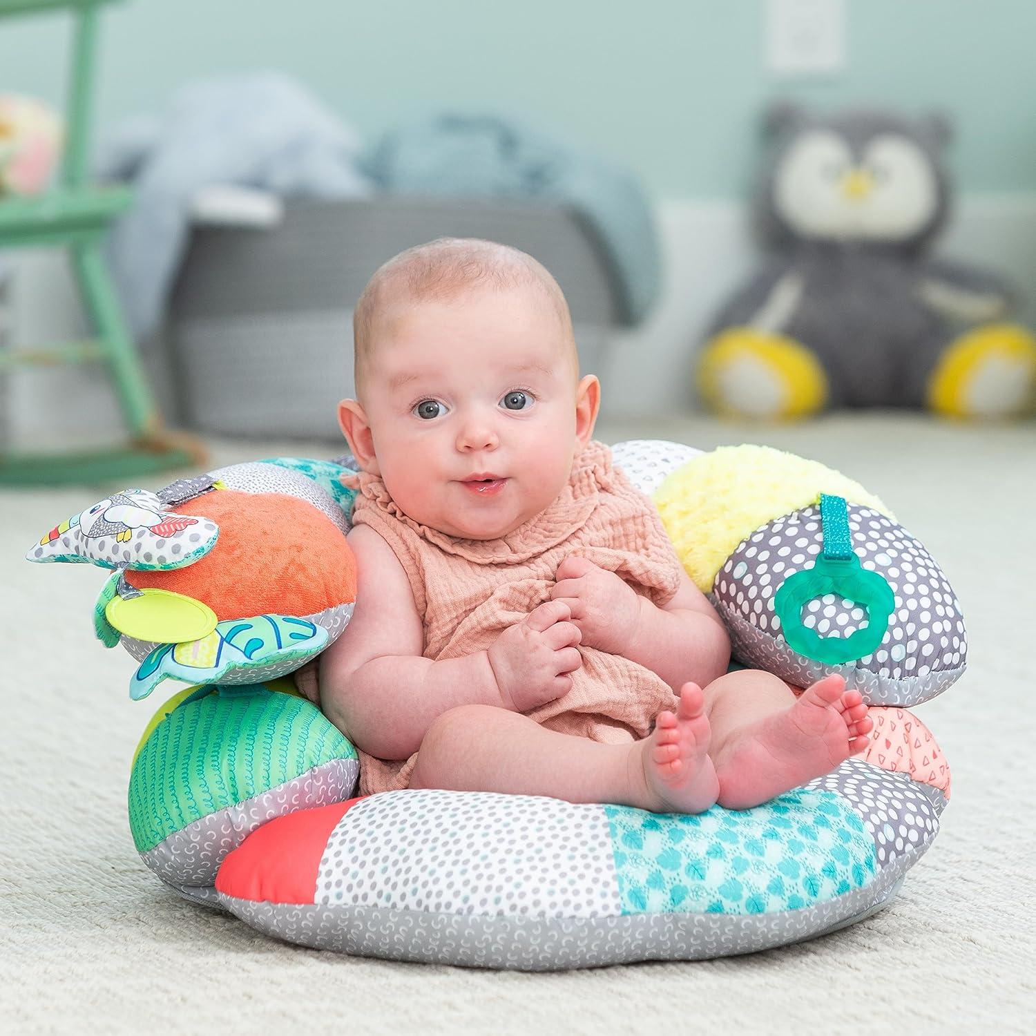 Infantino 2-in-1 Tummy Time & Seated Support Activity Gym for Ages 6-12 Months, Multicolor Toucan