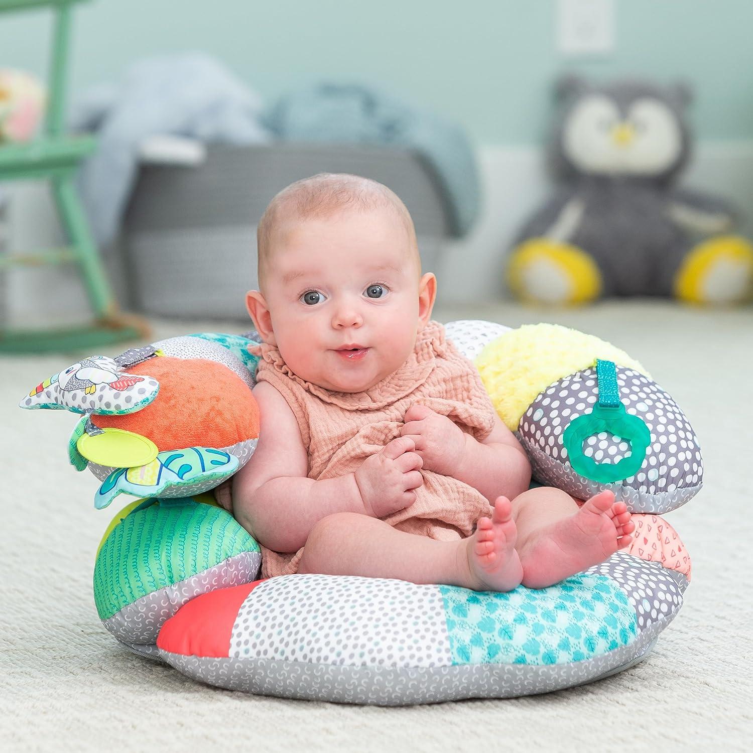 Infantino 2-in-1 Tummy Time & Seated Support Activity Gym for Ages 6-12 Months, Multicolor Toucan