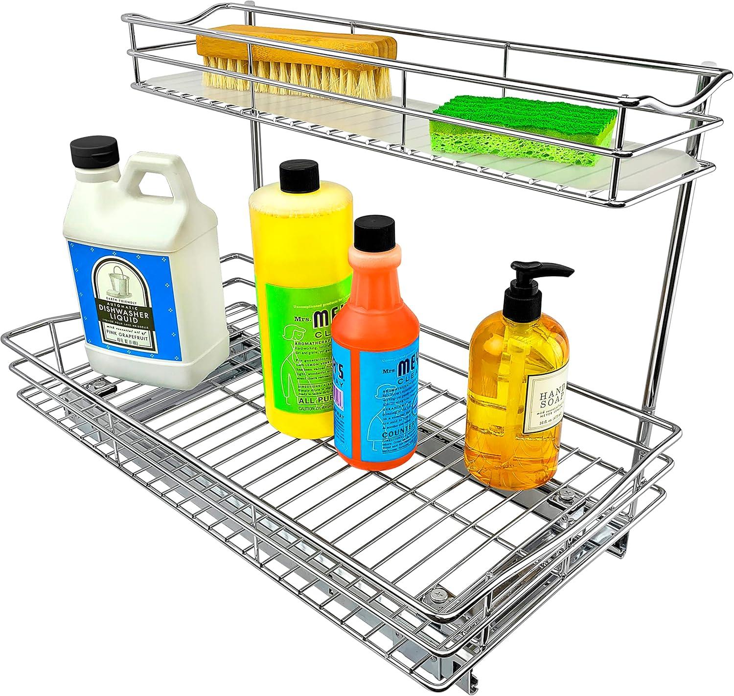 Chrome Two-Tier Pull Out Under Sink Organizer