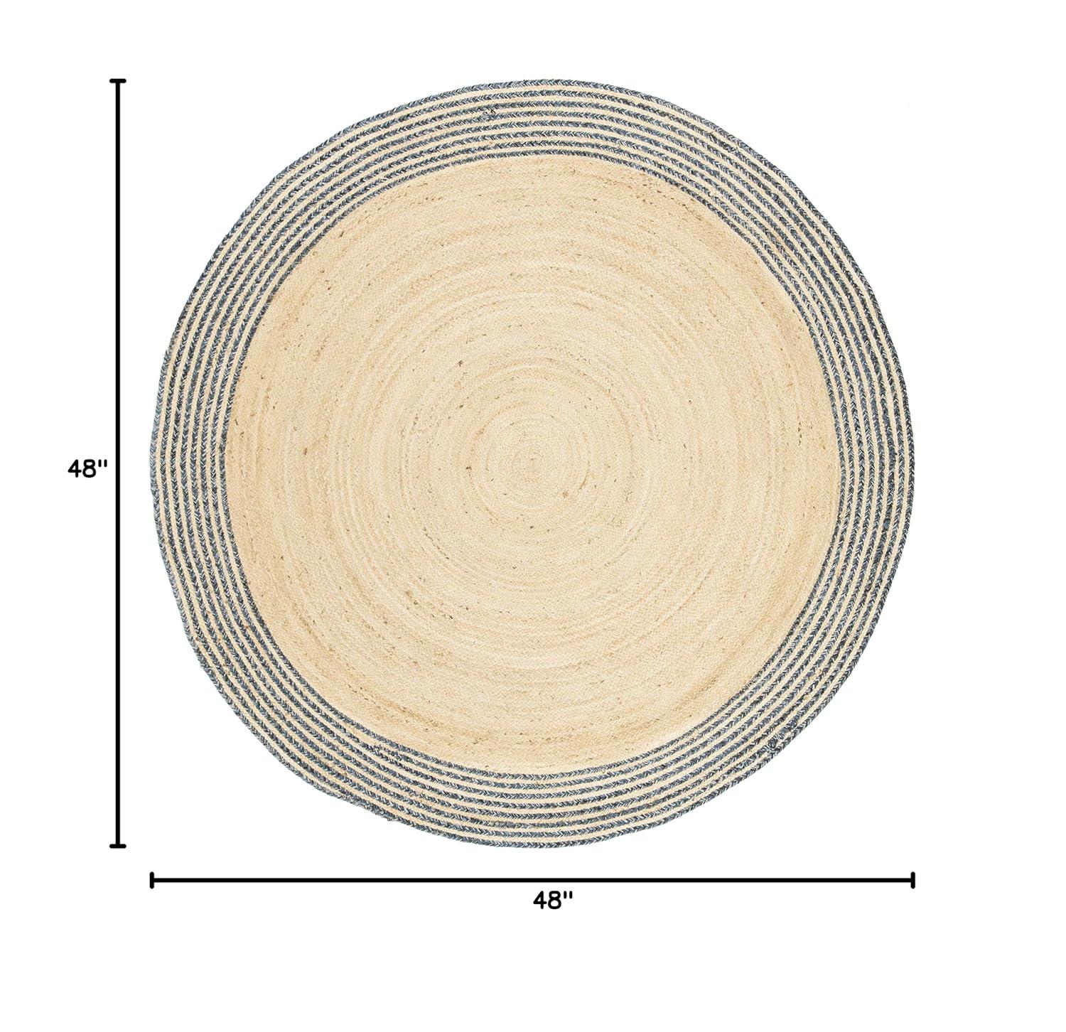 Cape Cod CAP204 Hand Woven Area Rug - Ivory/Blue - 4' Round - Safavieh.