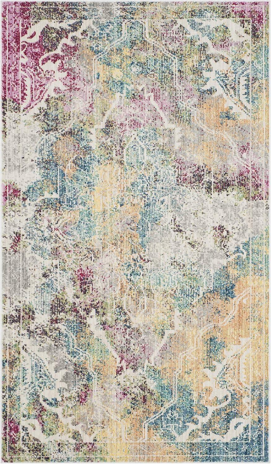 Mystique Multi-Color Abstract Polyester 3' x 5' Area Rug