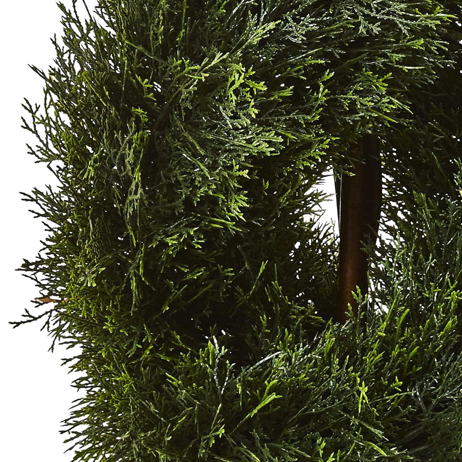 Nearly Natural Double Pond Cypress Spiral Topiary UV Resistant With 1036 Leaves