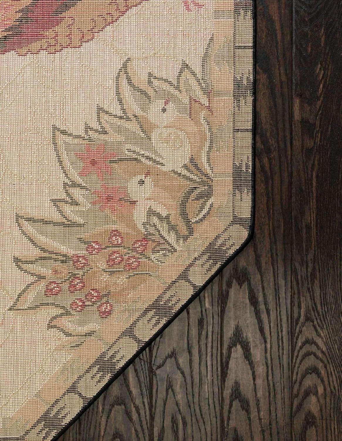 Unique Loom Barnyard Collection Area Rug - Farm (5' 3" Octagon Cream/Black)