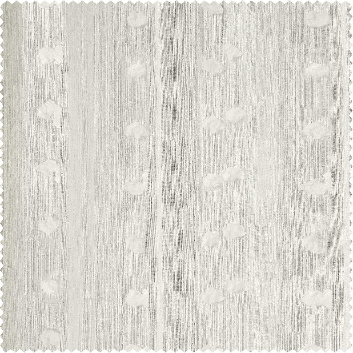 Strasbourg Dot Patterned Faux Linen Sheer Curtain (1 Panel), Strasbourg Dot, 50W X 96L