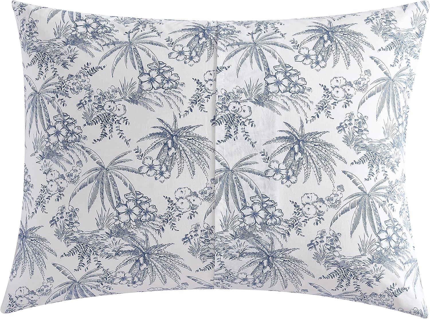 Tommy Bahama Pen And Ink Blue Cotton Duvet Cover Set