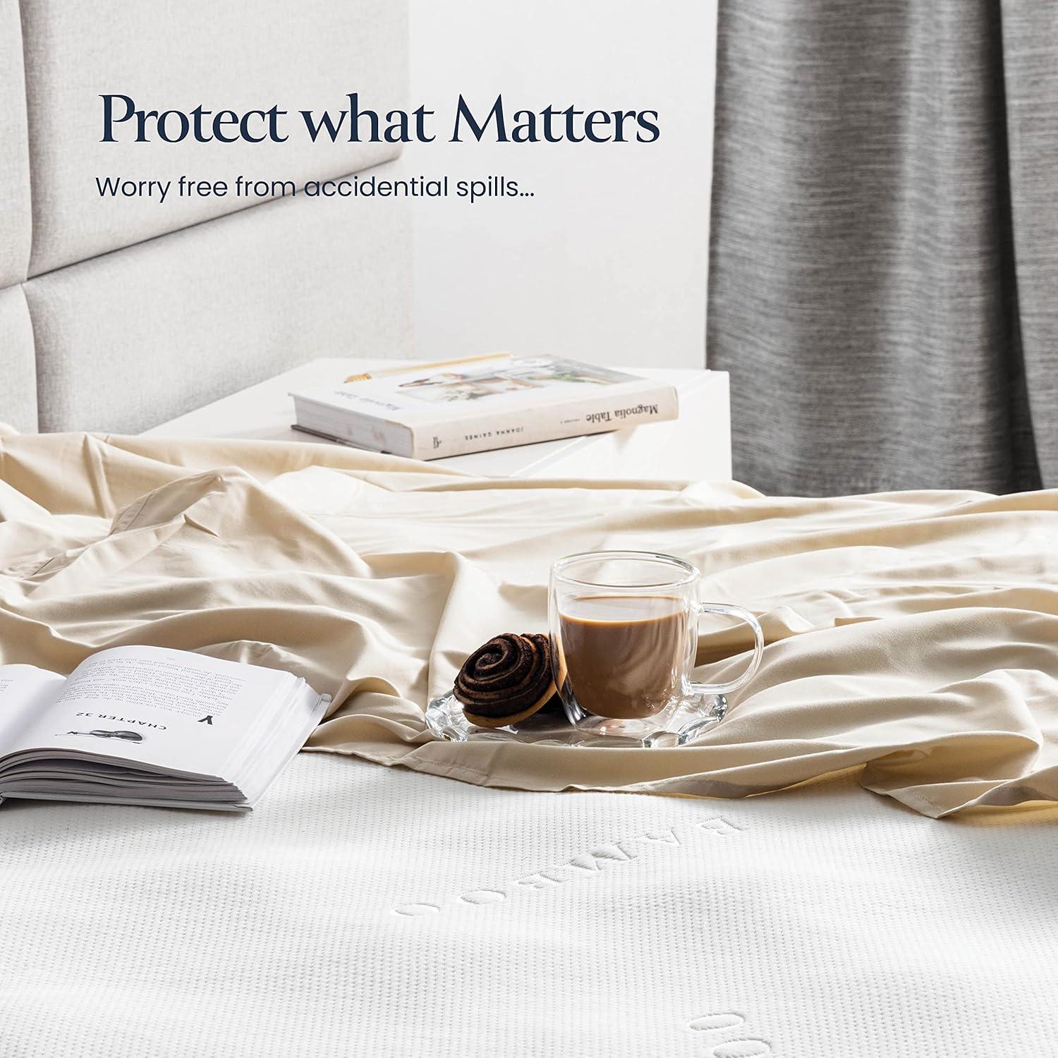 BELADOR Waterproof Mattress Protector Twin XL - 3D Air Fabric Bamboo Mattress Protector Breathable Mattress Cover, Noisless Crinkle Free, Vinyl Free, Hypoelergenic Bed Cover SnugFit 16" Deep Pockets