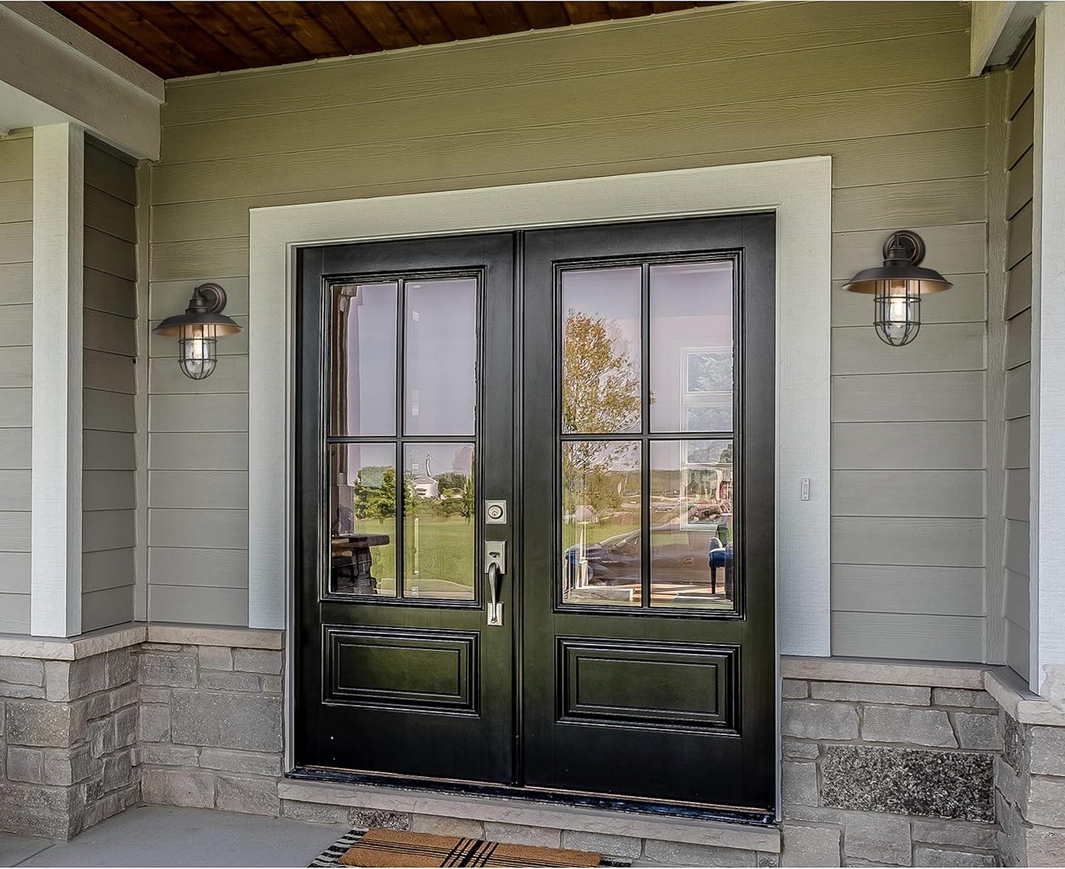 Westinghouse Lighting  Iron Hill One Light Outdoor Wall Fixture, Black-Bronze Finish with Highlights, Clear Glass 12-Inch Shade