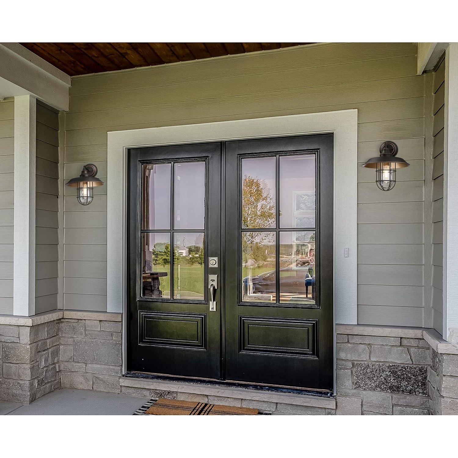 Westinghouse Lighting  Iron Hill One Light Outdoor Wall Fixture, Black-Bronze Finish with Highlights, Clear Glass 12-Inch Shade