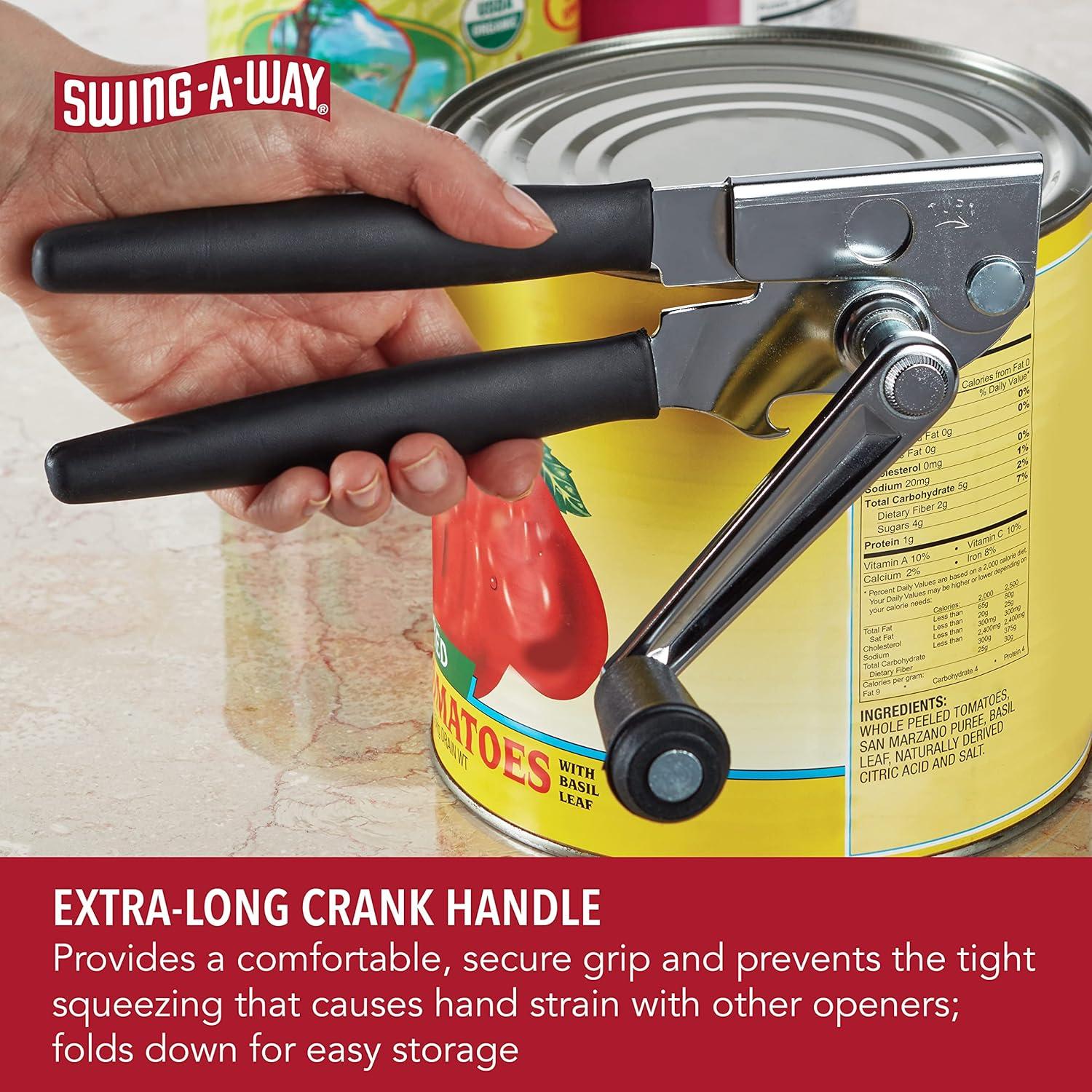 Easy-Crank Can Opener with Folding Crank Handle, Black, 3.50 x 4.50 x 10.50