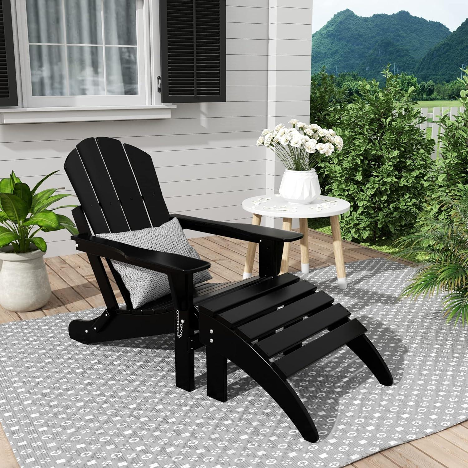 WestinTrends All-Weather Outdoor Patio Poly Adirondack Ottoman Footrest