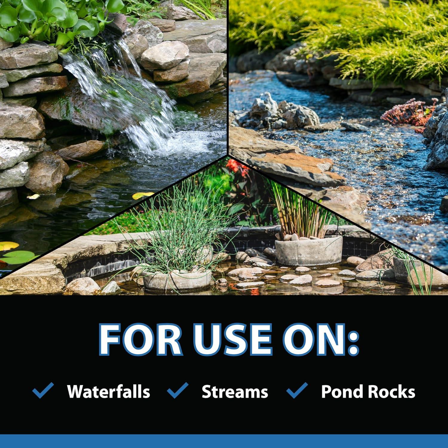 CrystalClear AlgaeOff Pond & Water Garden Scum Cleaner, Waterfall & Rock Slime Remover, String Algae Killer, Green Stain Treatment, EPA Registered Algaecide, Plant, Koi Fish, Bird & Pet Safe, 8 lbs