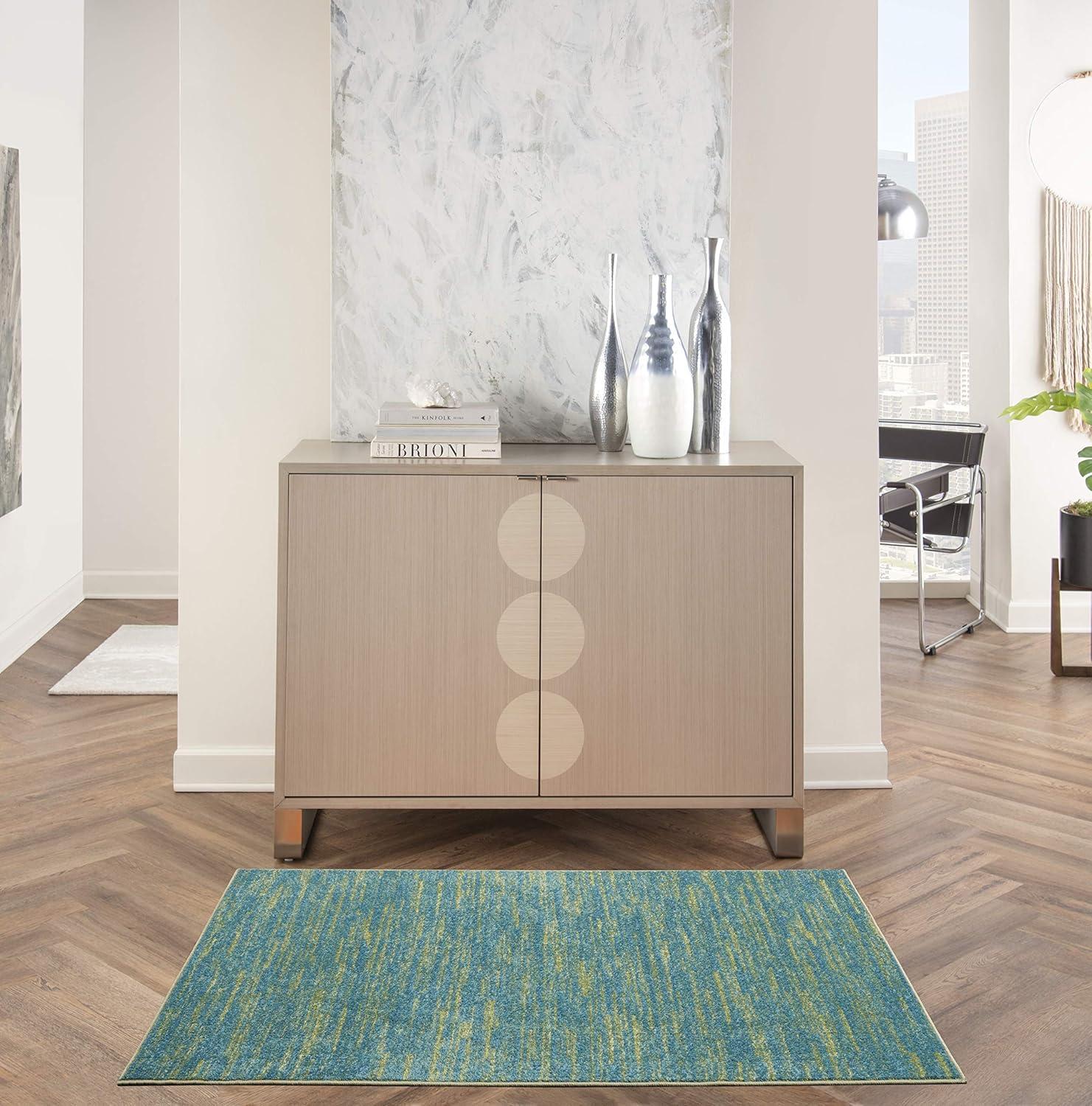 Nourison Nourison Essentials NRE01 Indoor/outdoor Area Rug - Blue Green 3' x 5'