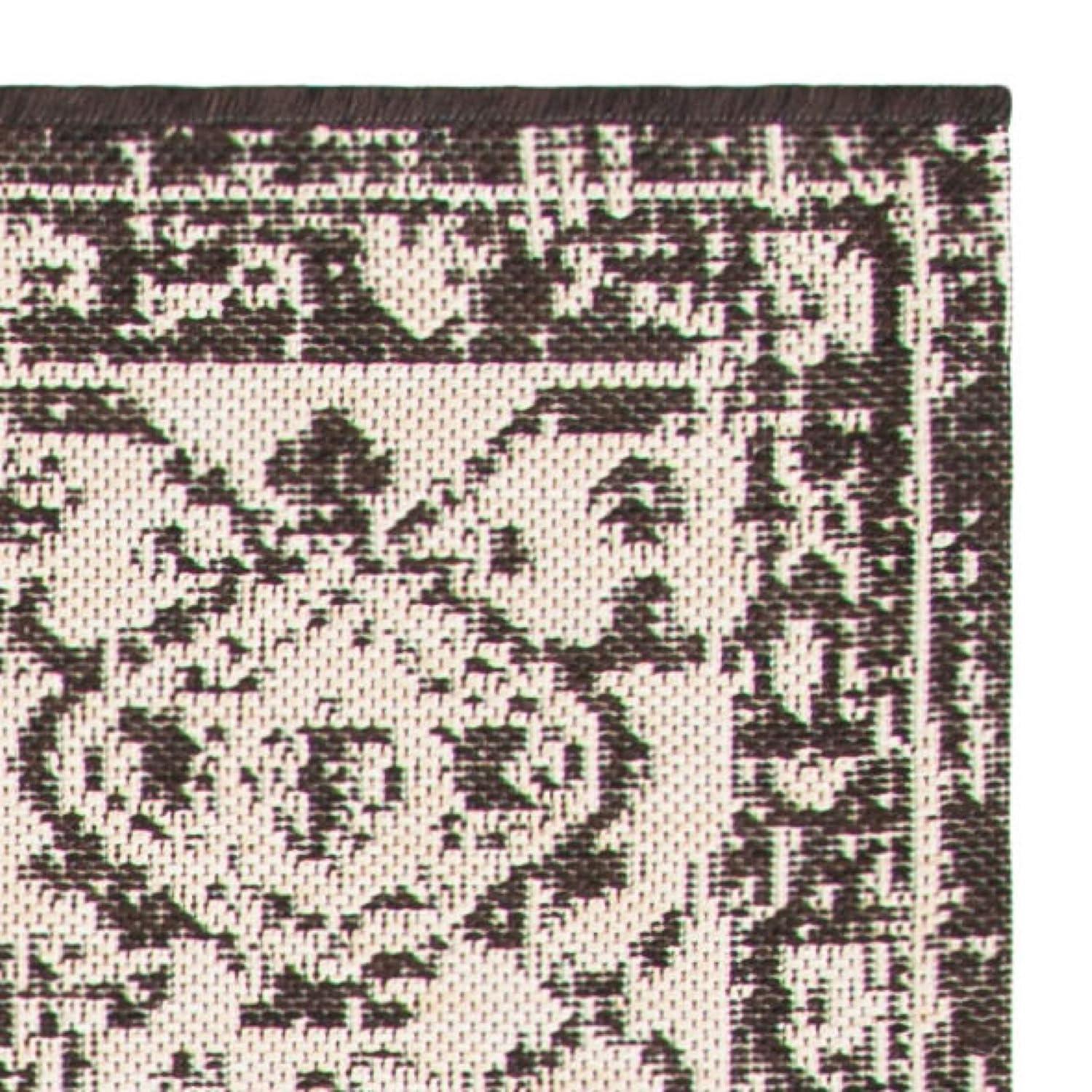 Beach House BHS137 Power Loomed Indoor/Outdoor Accent Rug - Creme/Brown - 3'x5' - Safavieh