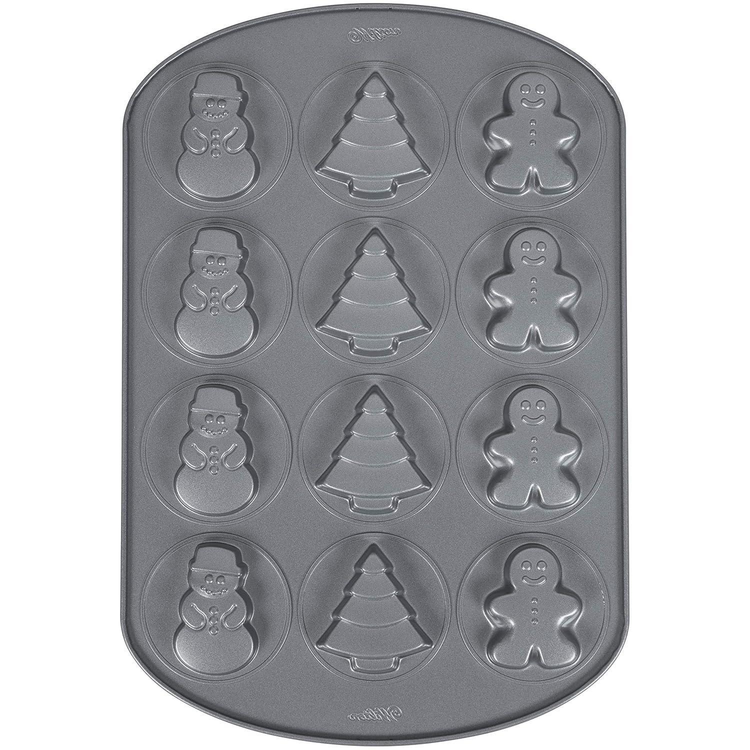 Wilton Non-Stick Christmas Shapes Cookie Pan, 12-Cavity Molds