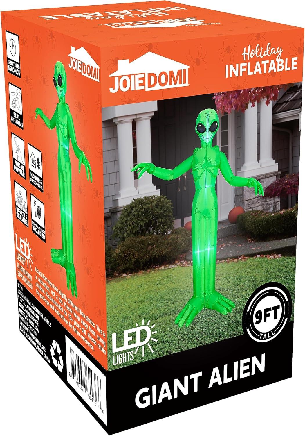 9 FT Tall Inflatable Decoration Outside, Blow Up Alien Inflatable Outdoor Decoration with Build-in LEDs for Yard Decorations Decor Outdoor