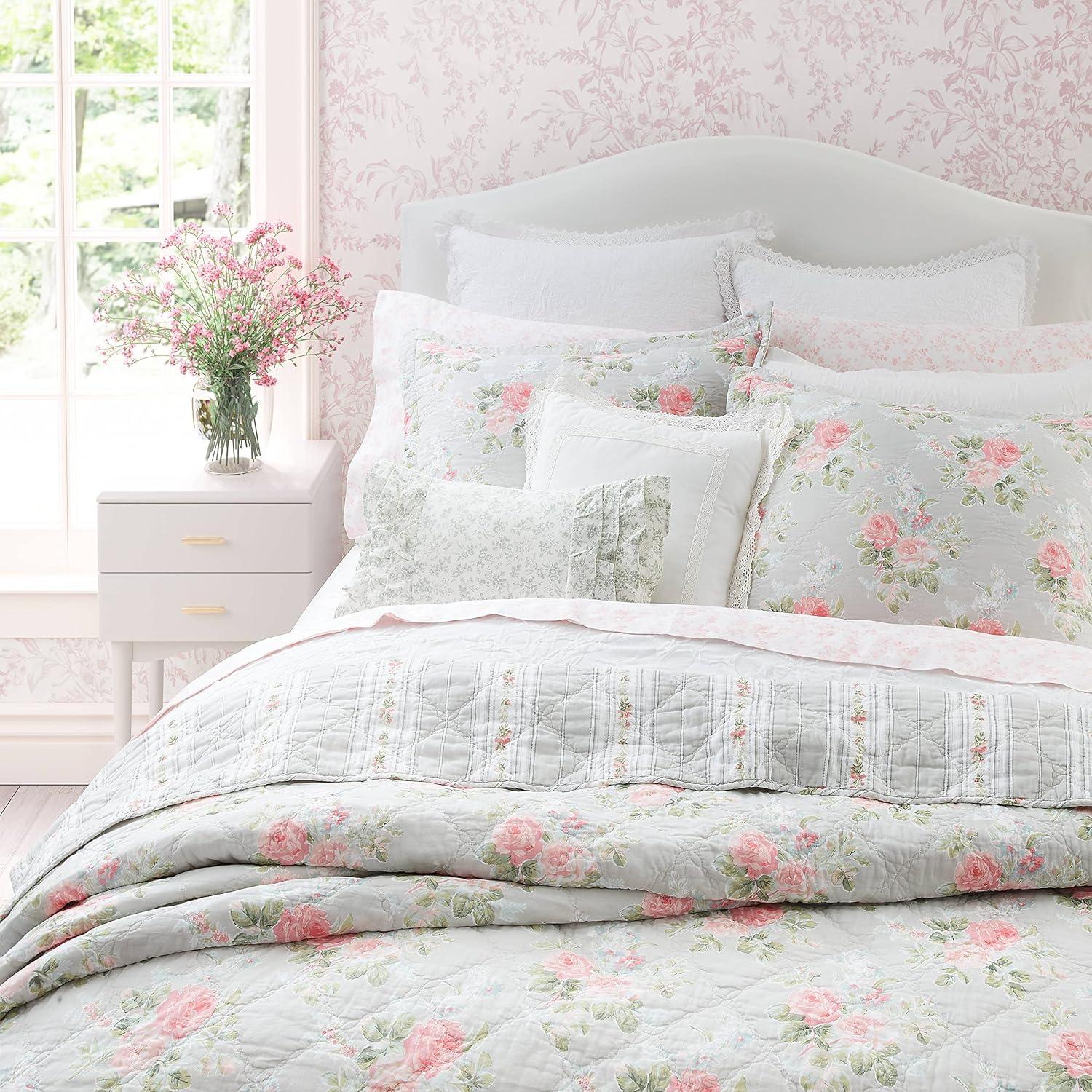 Melany Rose Print Cotton Quilt Set Pink - Laura Ashley