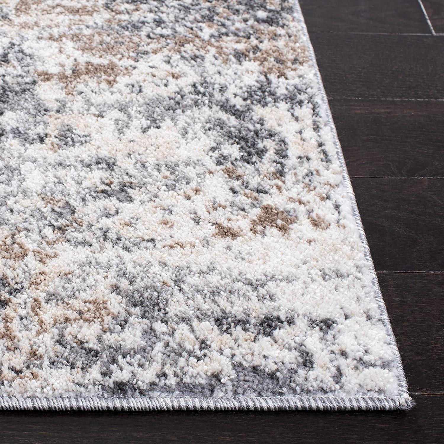 Aston ASN705 Power Loomed Indoor Runner Rug - Ivory/Grey - 2'x8' - Safavieh