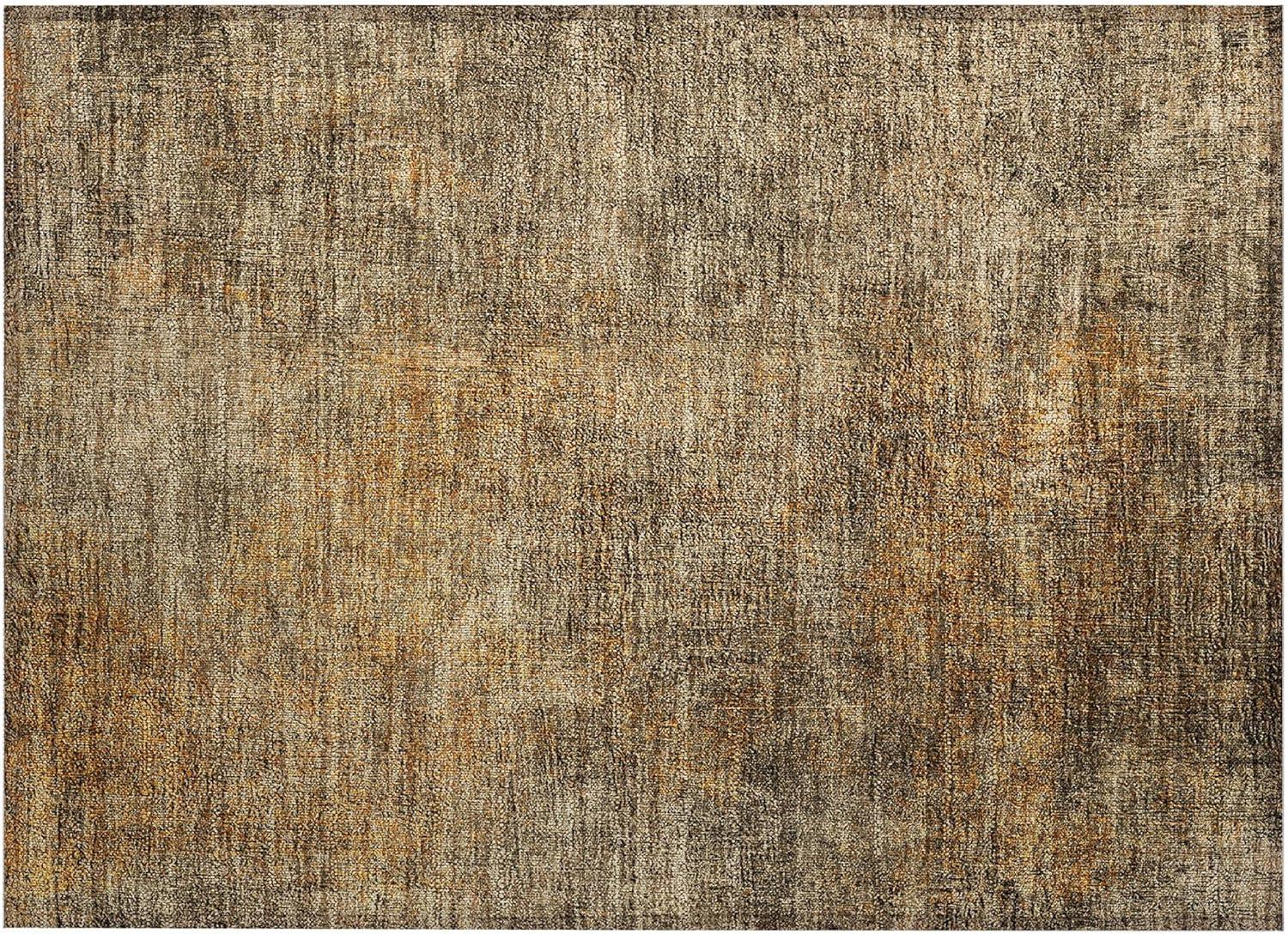 Brown Synthetic Flat Woven Reversible Washable Area Rug