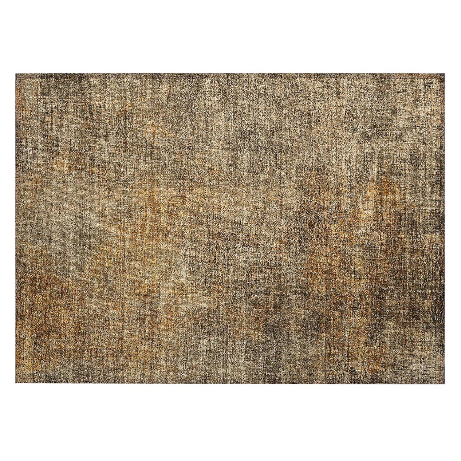 Brown Synthetic Flat Woven Reversible Washable Area Rug