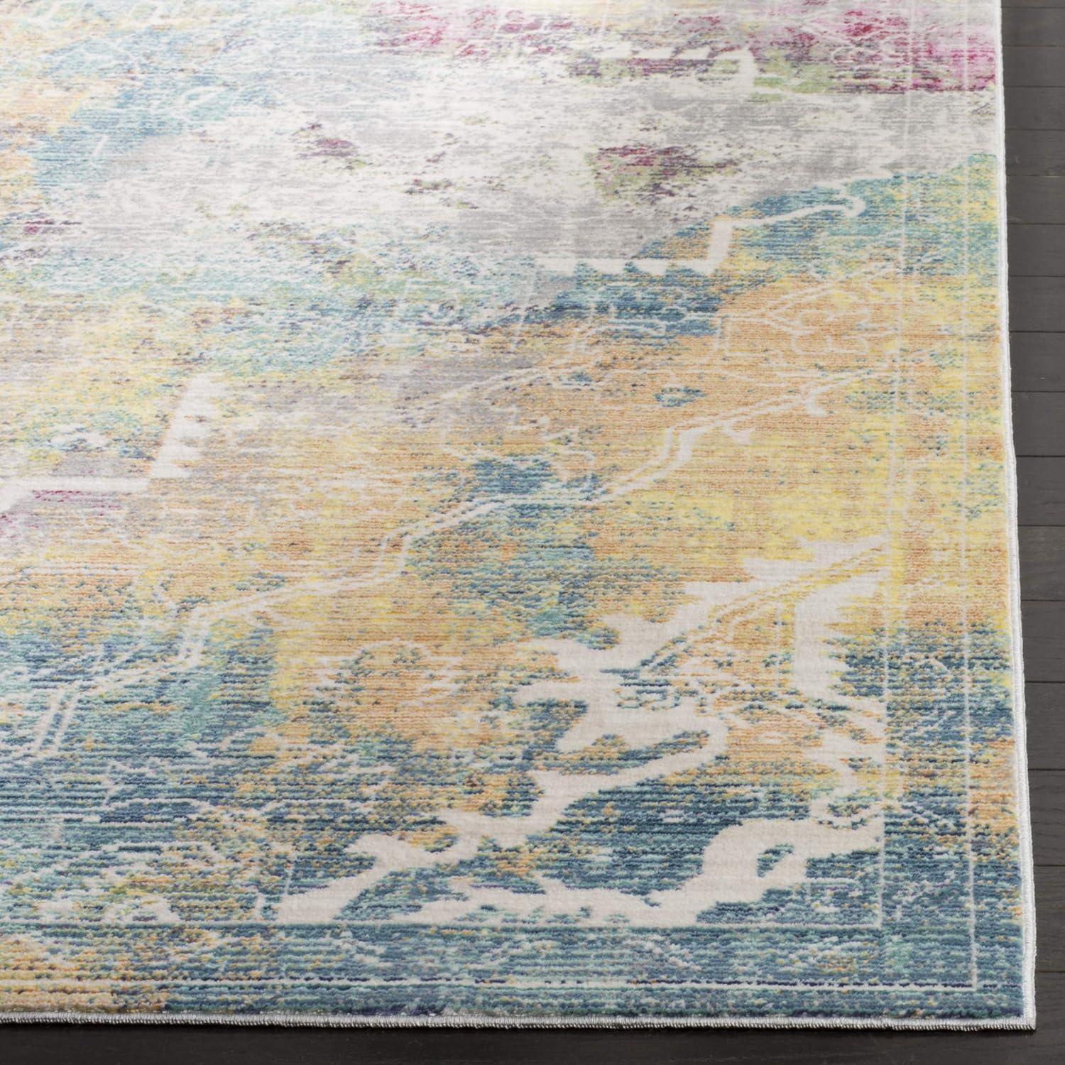 Mystique Multi-Color Abstract Polyester 3' x 5' Area Rug