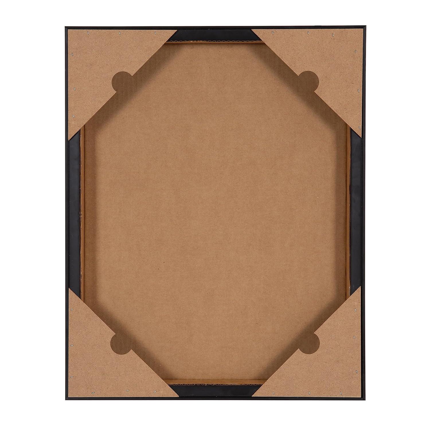 Kate and Laurel Sylvie B&W Highland Cow No. 1 Framed Canvas Wall Art by Amy Peterson Art Studio, 18x24 Gold, Black and White Animal Portrait Art