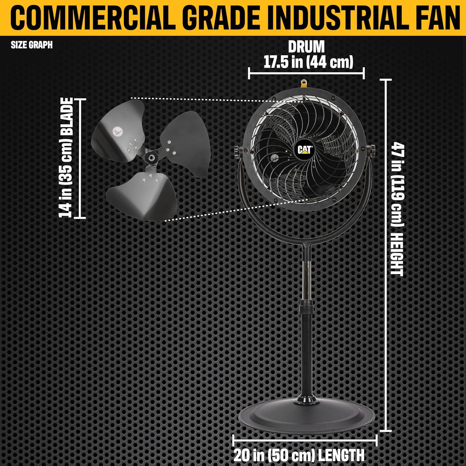Yellow Industrial High Velocity Floor Fan with Aluminum Blades