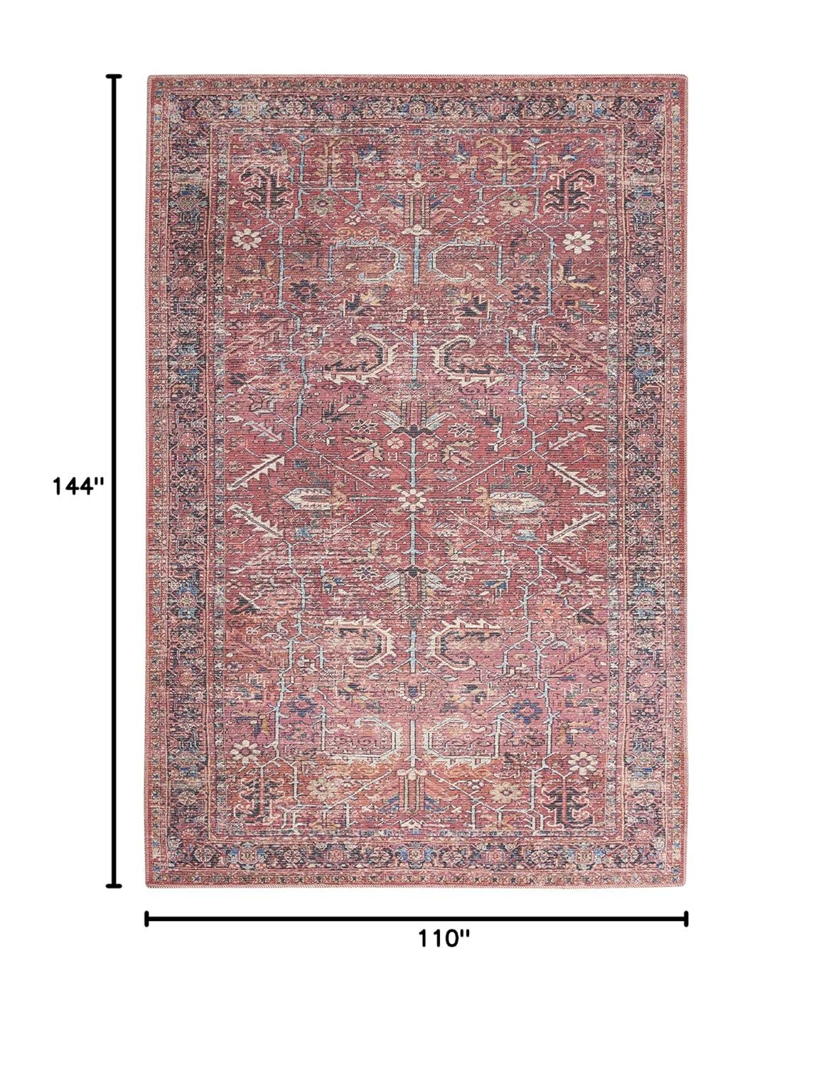 Bungalow Rose Machine Washable Oriental Red Area Rug