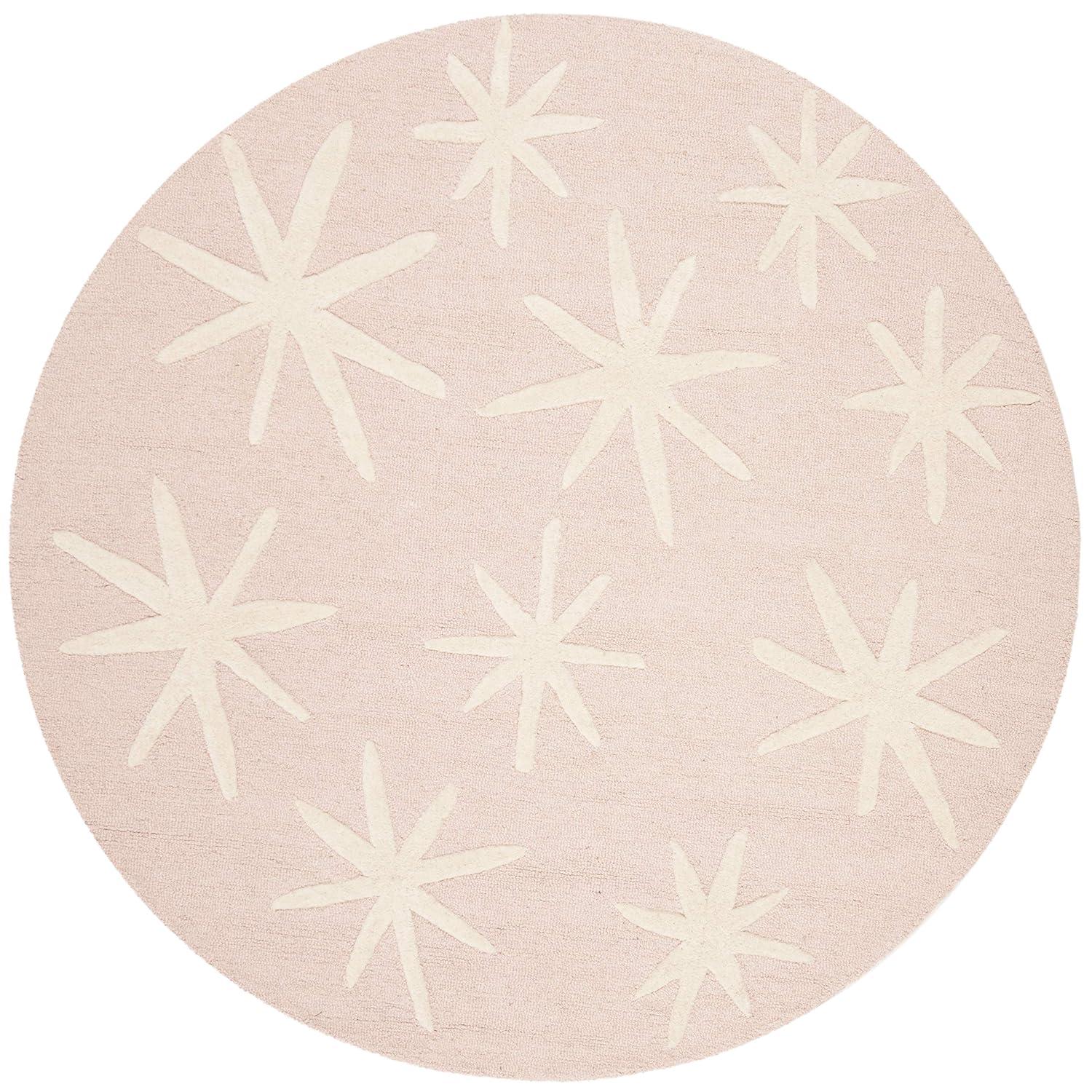 Safavieh Kids SFK908 Hand Tufted Area Rug - Pink/Ivory - 5' round - Safavieh.
